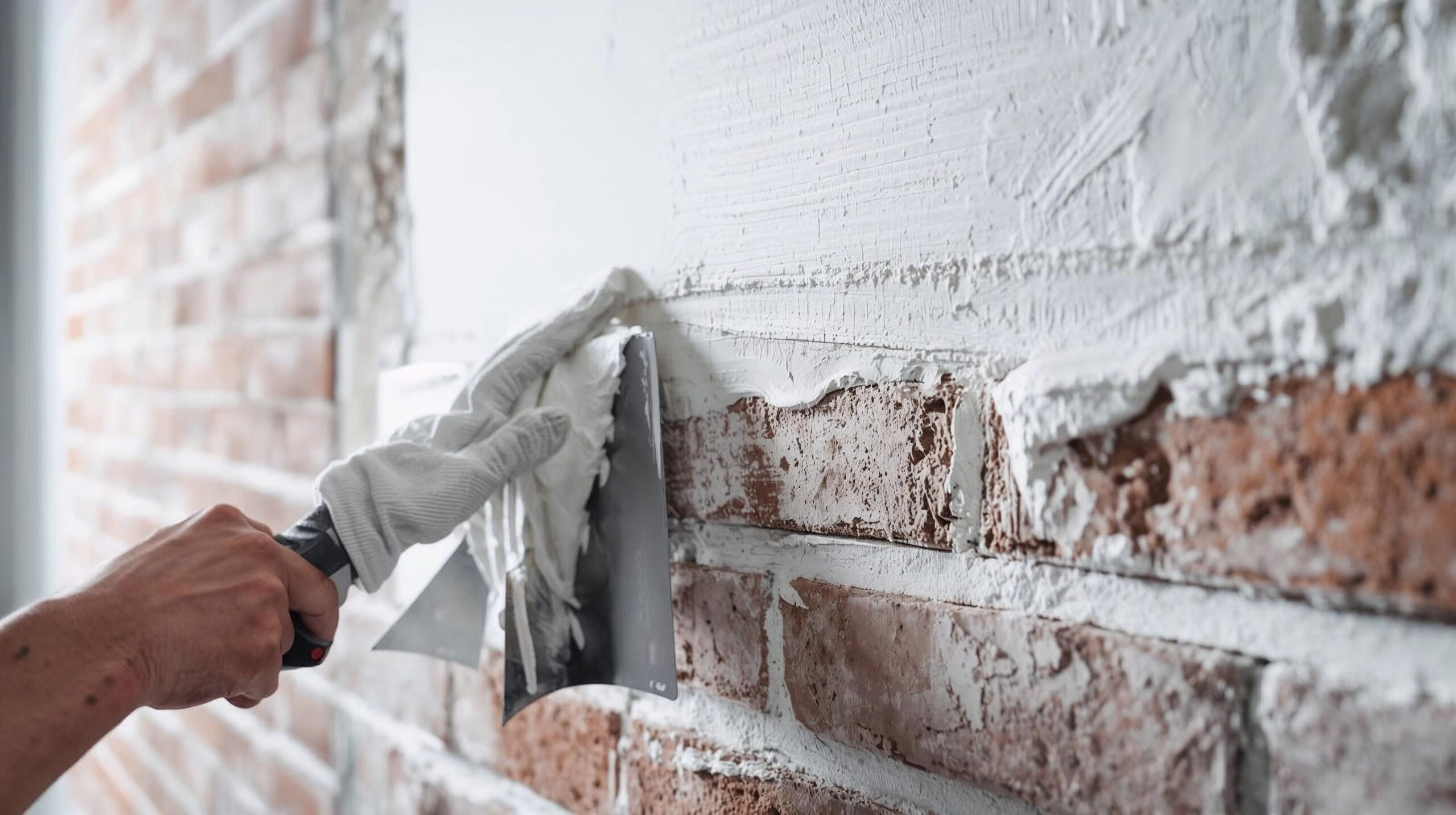 Home close up of a professional mason applying smooth white gypsum plaster to a 20260215 224312 0000