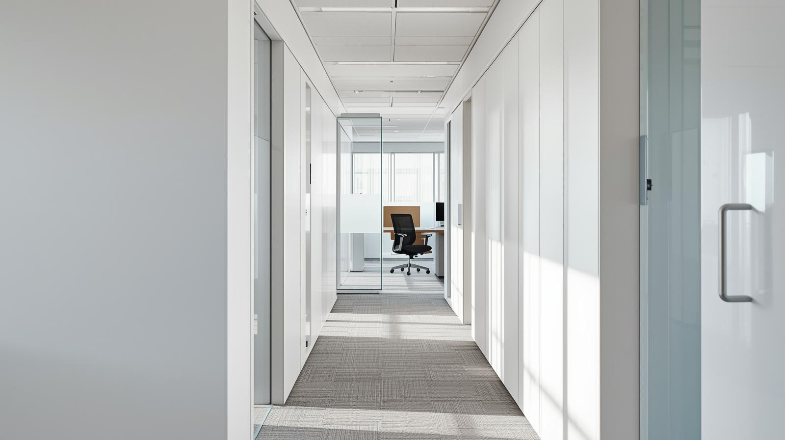 Home modern corporate office interior featuring sleek gypsum board partition wal 20260215 221839 0000